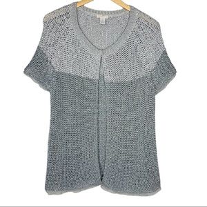 Chico’s Metallic Silver‎ Gray Open Cardigan